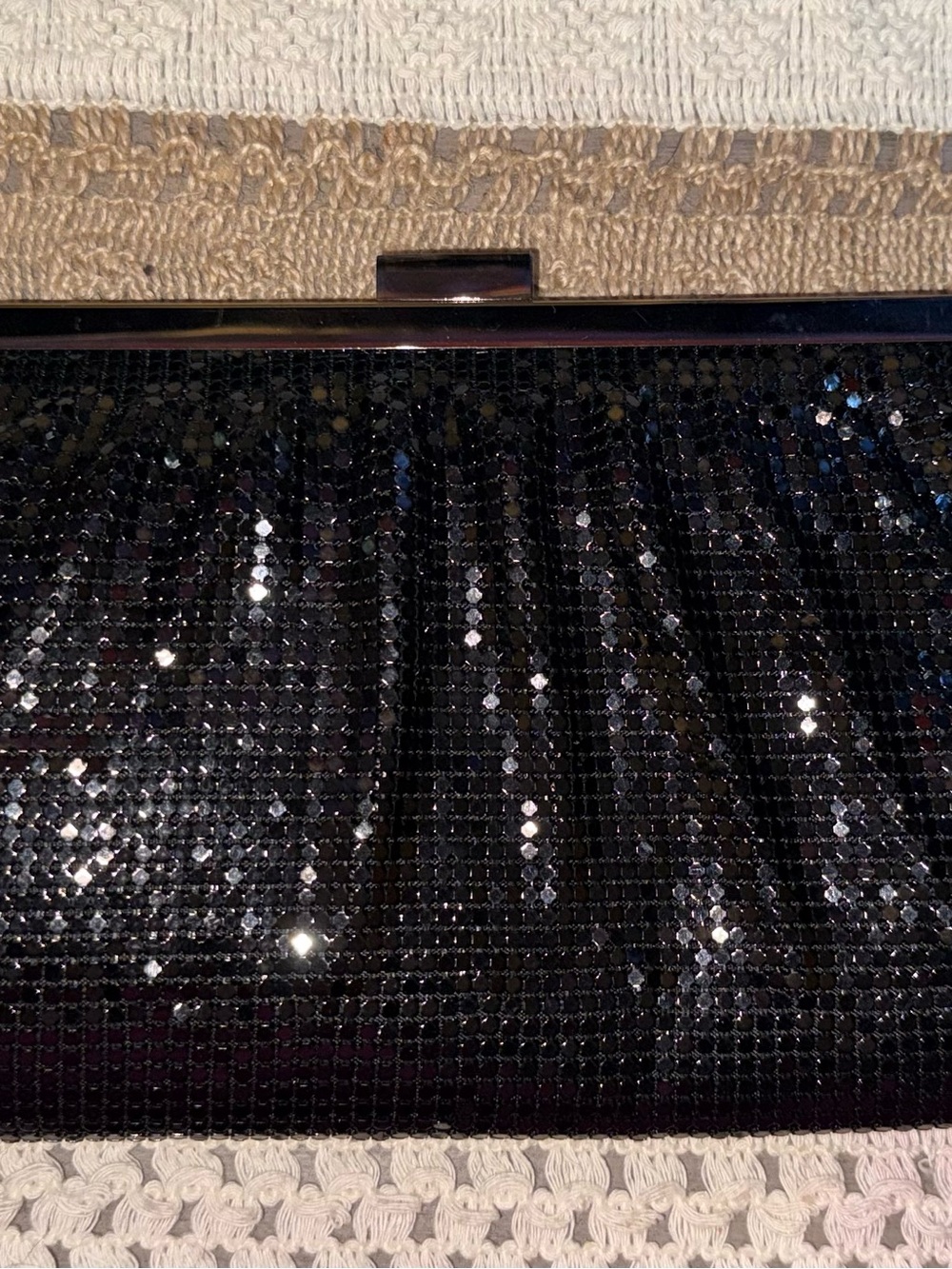 Black Sequin Evening Clutch - Elegant Sparkle